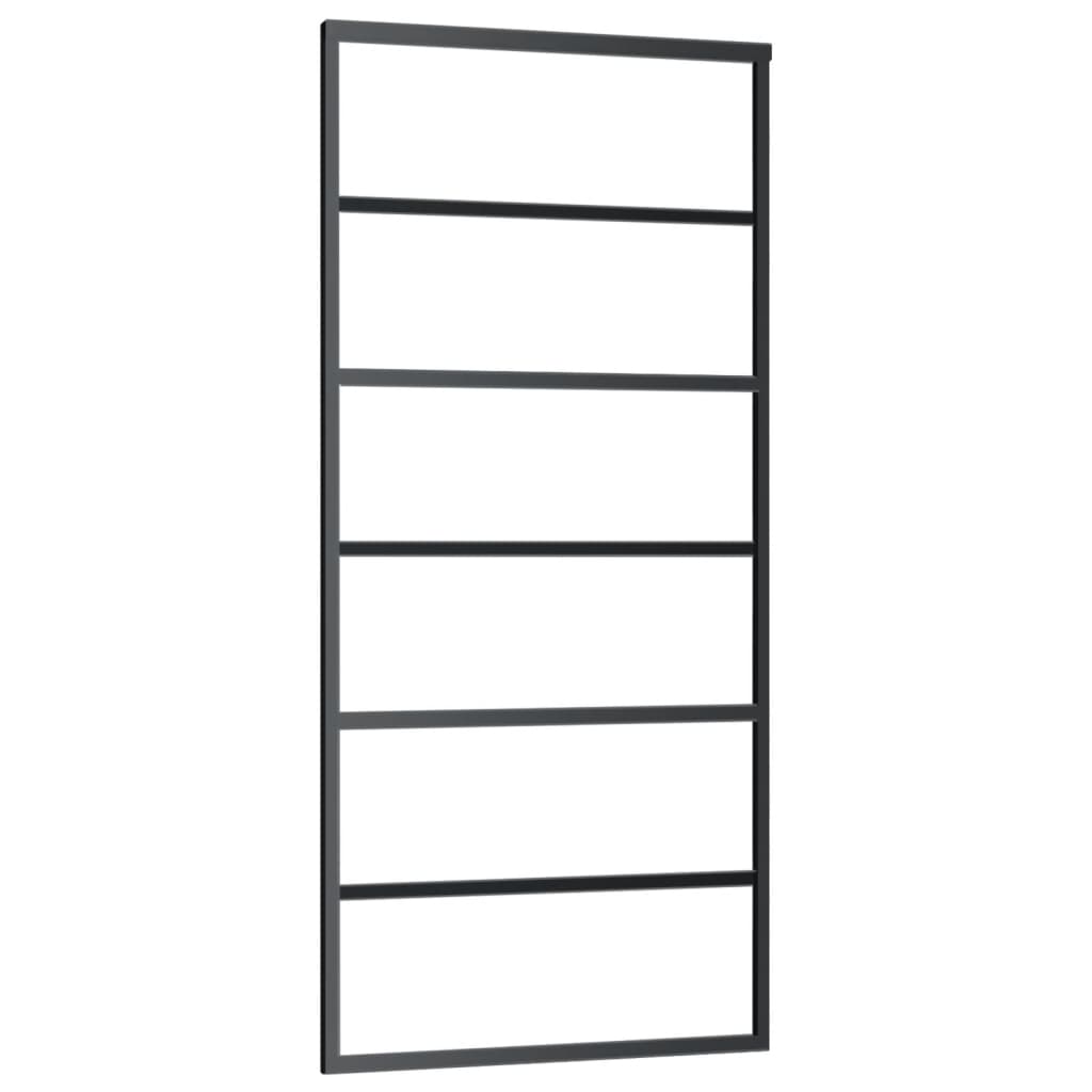 Schuifdeur 90x205 cm ESG-glas en aluminium zwart is nu te koop bij PeponiXL, paradijselijk wonen!