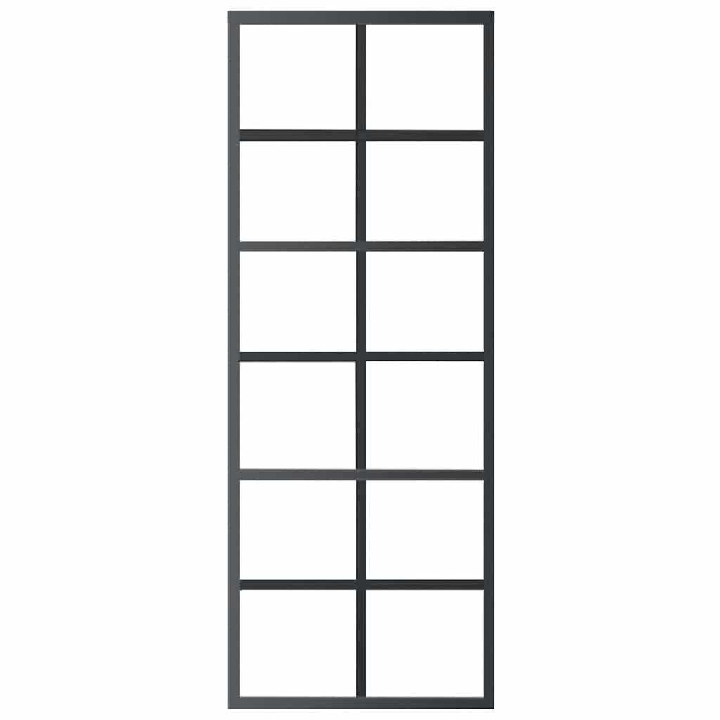 Schuifdeur 76x205 cm ESG-glas en aluminium zwart is nu te koop bij PeponiXL, paradijselijk wonen!