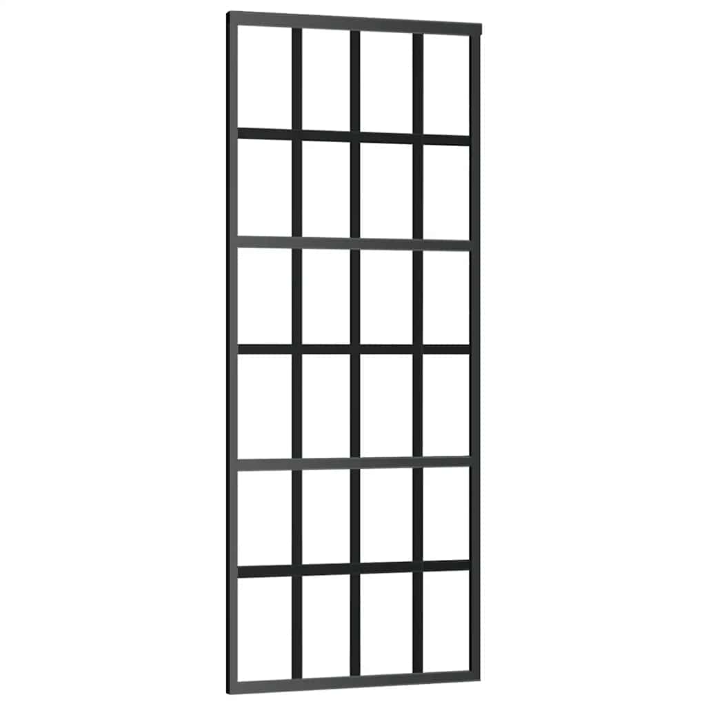 Schuifdeur 76x205 cm ESG-glas en aluminium zwart is nu te koop bij PeponiXL, paradijselijk wonen!