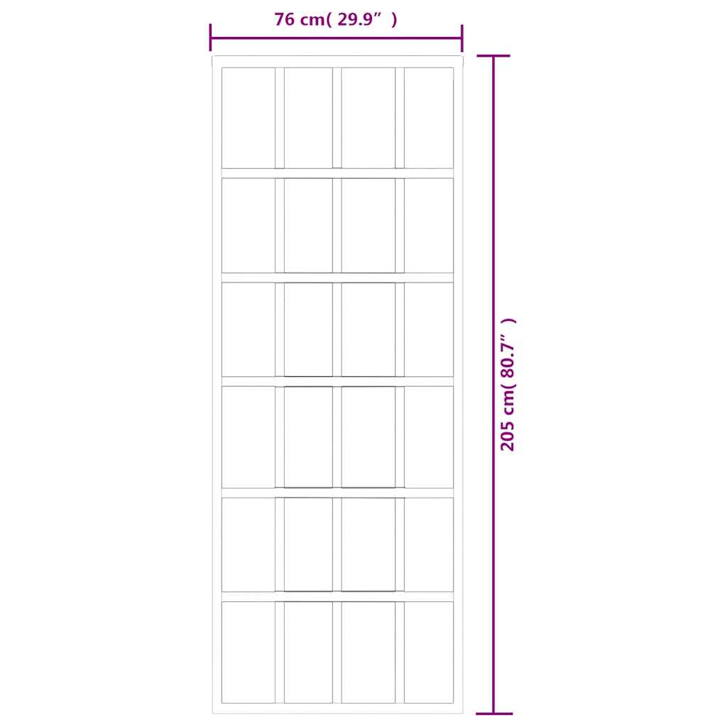Schuifdeur 76x205 cm ESG-glas en aluminium zwart is nu te koop bij PeponiXL, paradijselijk wonen!
