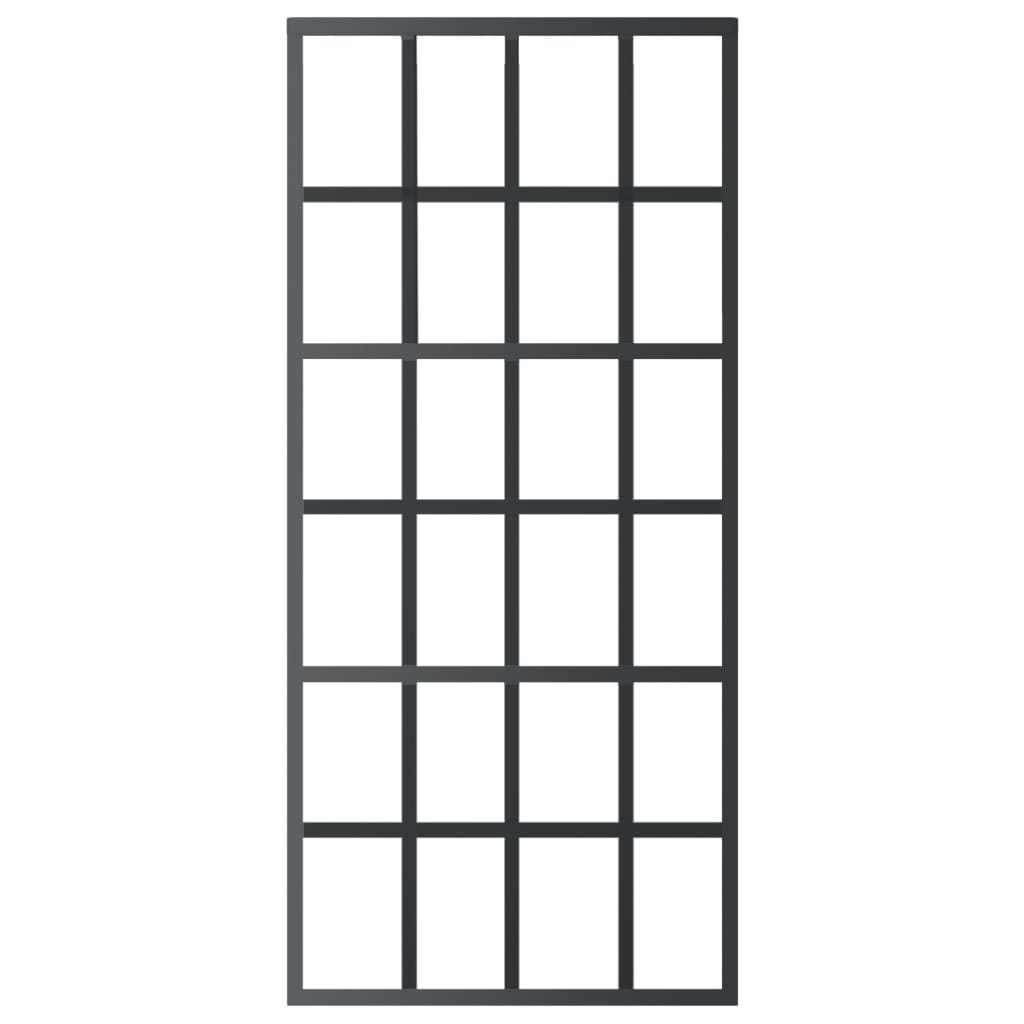 Schuifdeur 90x205 cm ESG-glas en aluminium zwart is nu te koop bij PeponiXL, paradijselijk wonen!