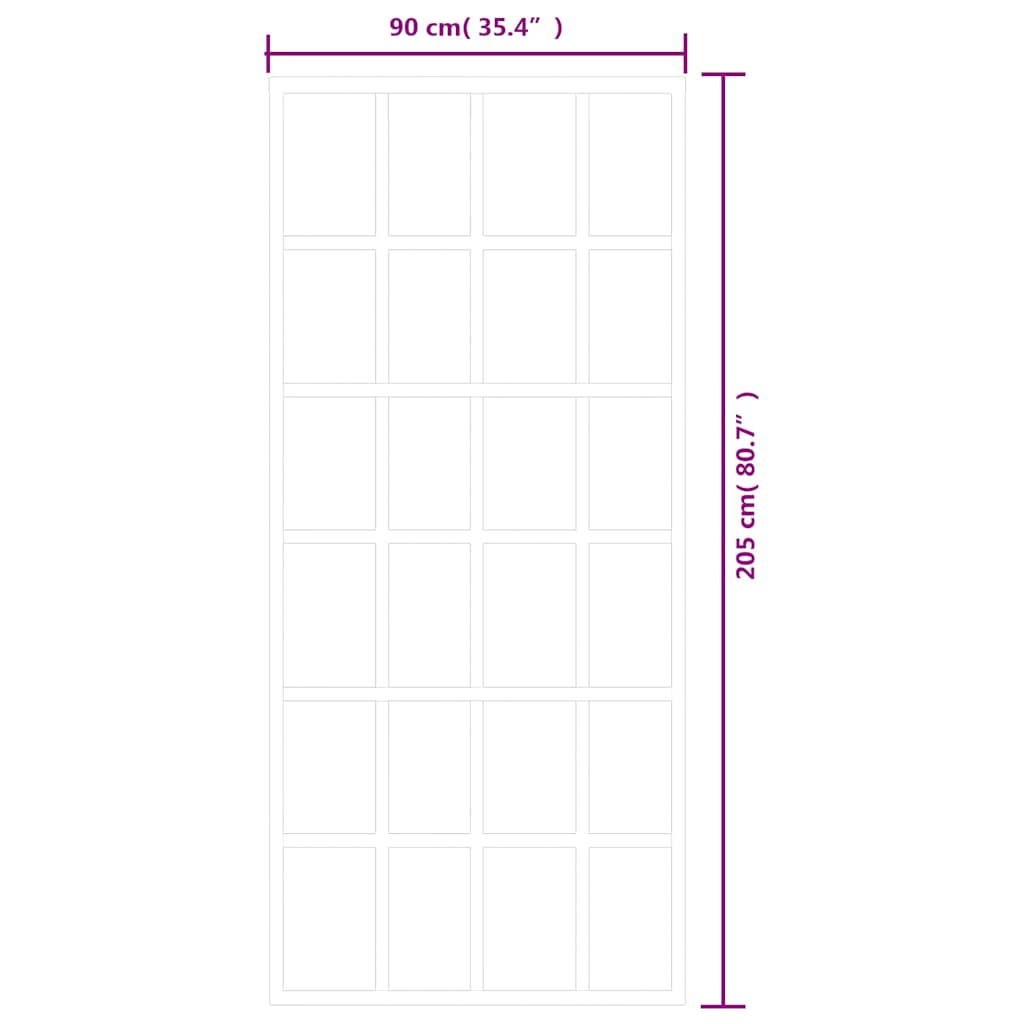 Schuifdeur 90x205 cm ESG-glas en aluminium zwart is nu te koop bij PeponiXL, paradijselijk wonen!