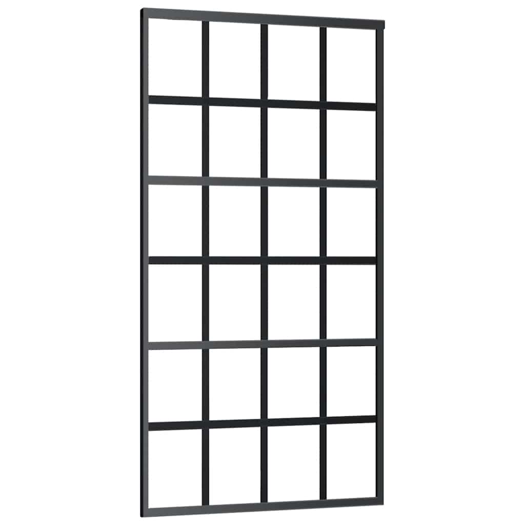 Schuifdeur 102x205 cm ESG-glas en aluminium zwart is nu te koop bij PeponiXL, paradijselijk wonen!