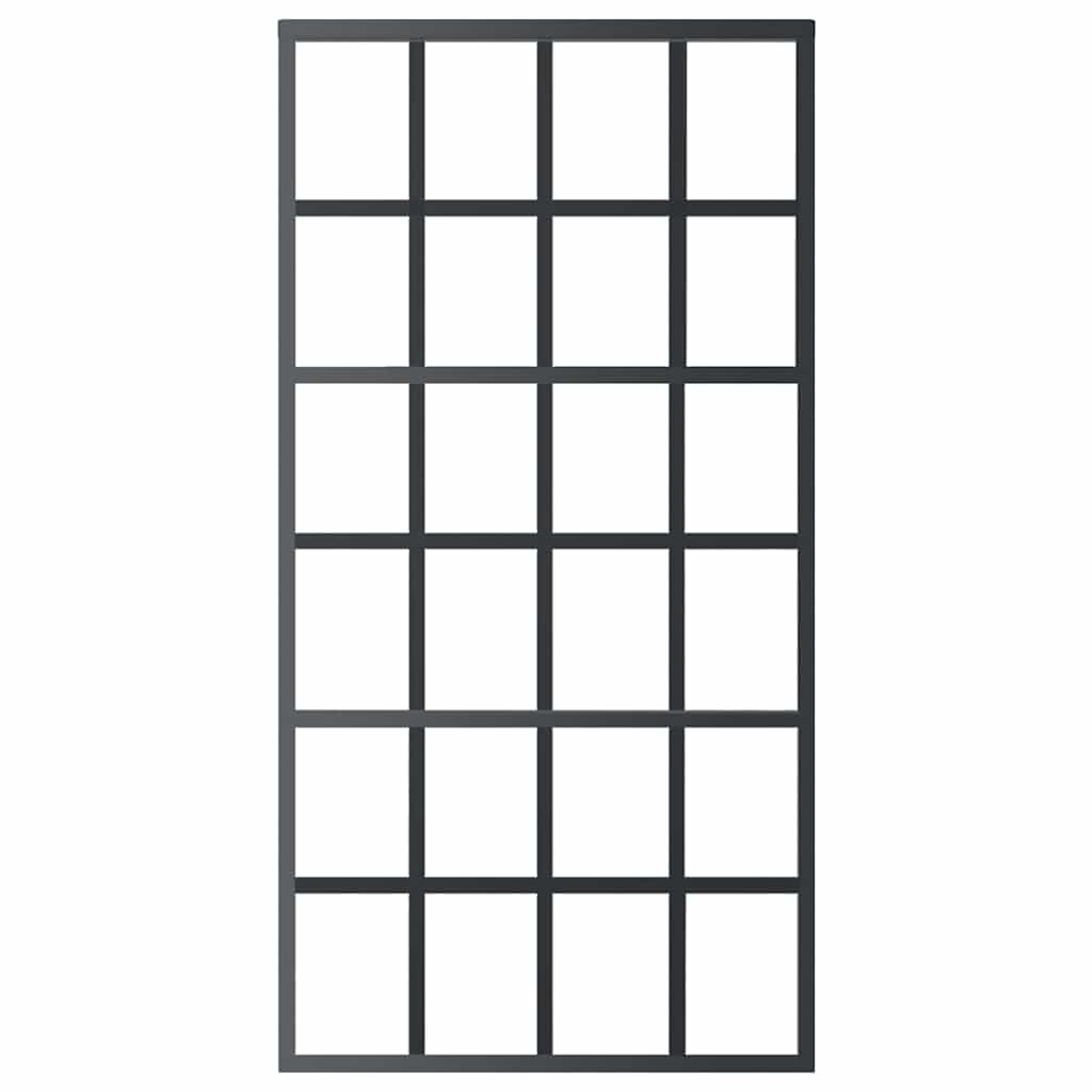 Schuifdeur 102x205 cm ESG-glas en aluminium zwart is nu te koop bij PeponiXL, paradijselijk wonen!