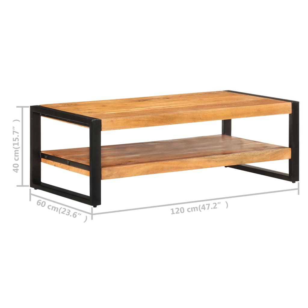 Salontafel 120x60x40 cm massief acaciahout is nu te koop bij PeponiXL, paradijselijk wonen!