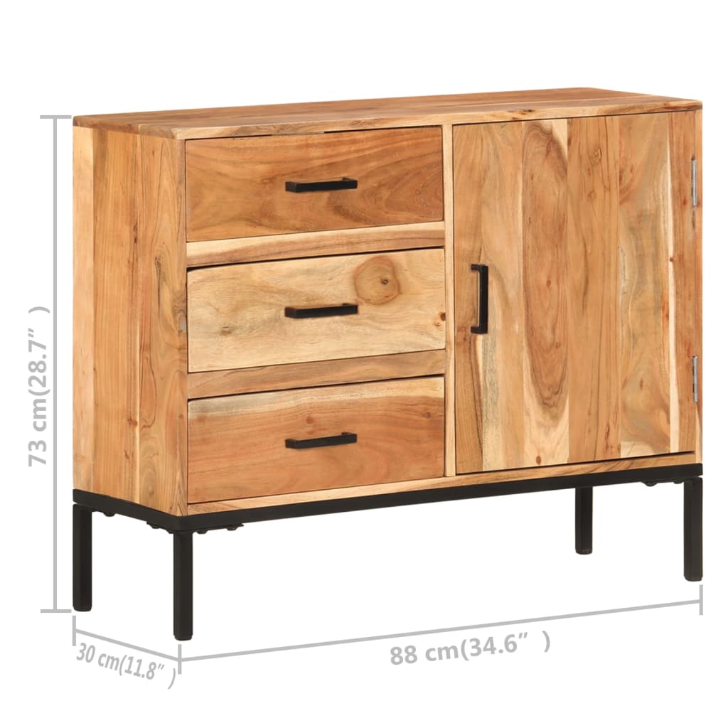 Dressoir 88x30x73 cm massief acaciahout is nu te koop bij PeponiXL, paradijselijk wonen!