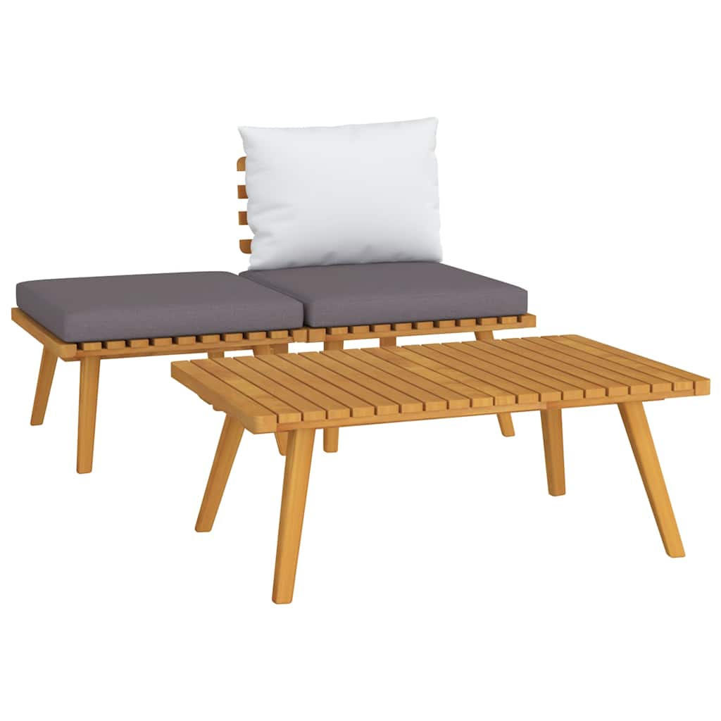 3-delige Loungeset met kussens massief acaciahout is nu te koop bij PeponiXL, paradijselijk wonen!