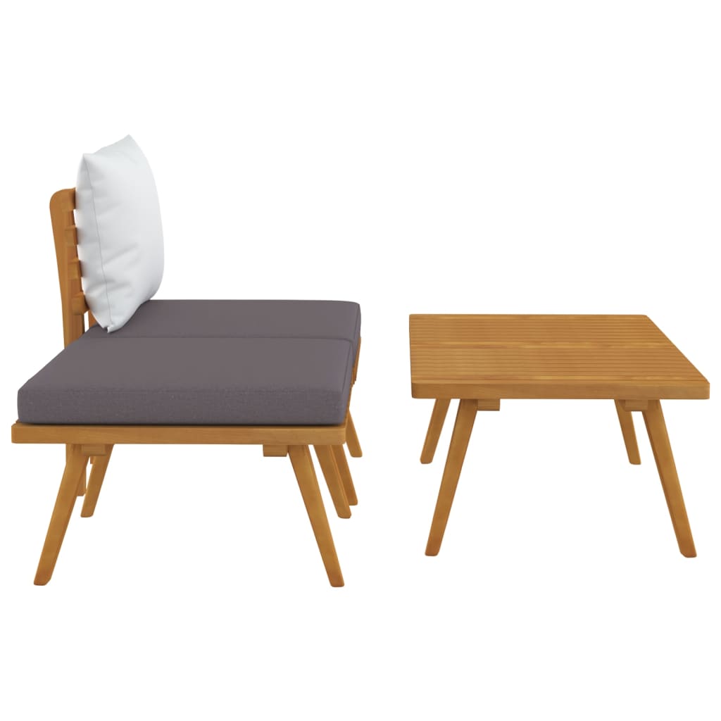 3-delige Loungeset met kussens massief acaciahout is nu te koop bij PeponiXL, paradijselijk wonen!