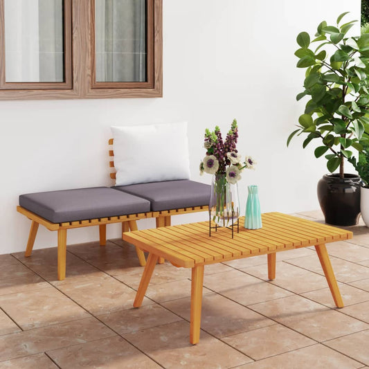3-delige Loungeset met kussens massief acaciahout is nu te koop bij PeponiXL, paradijselijk wonen!