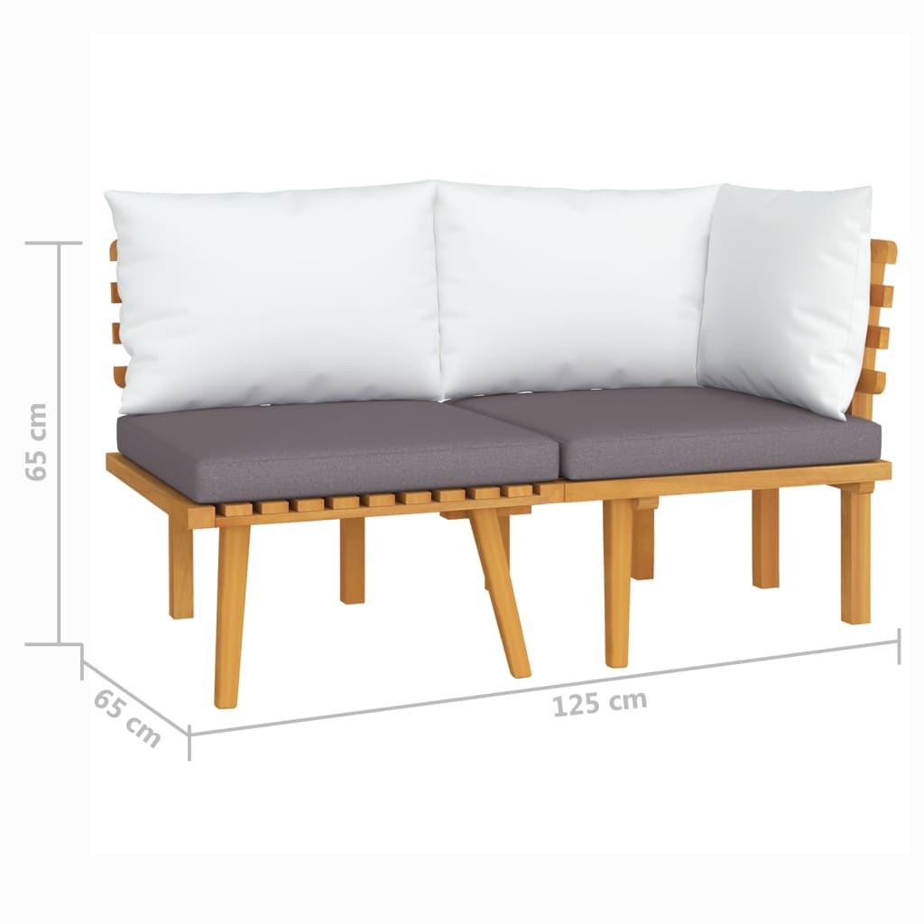 2-delige Loungeset met kussens massief acaciahout is nu te koop bij PeponiXL, paradijselijk wonen!