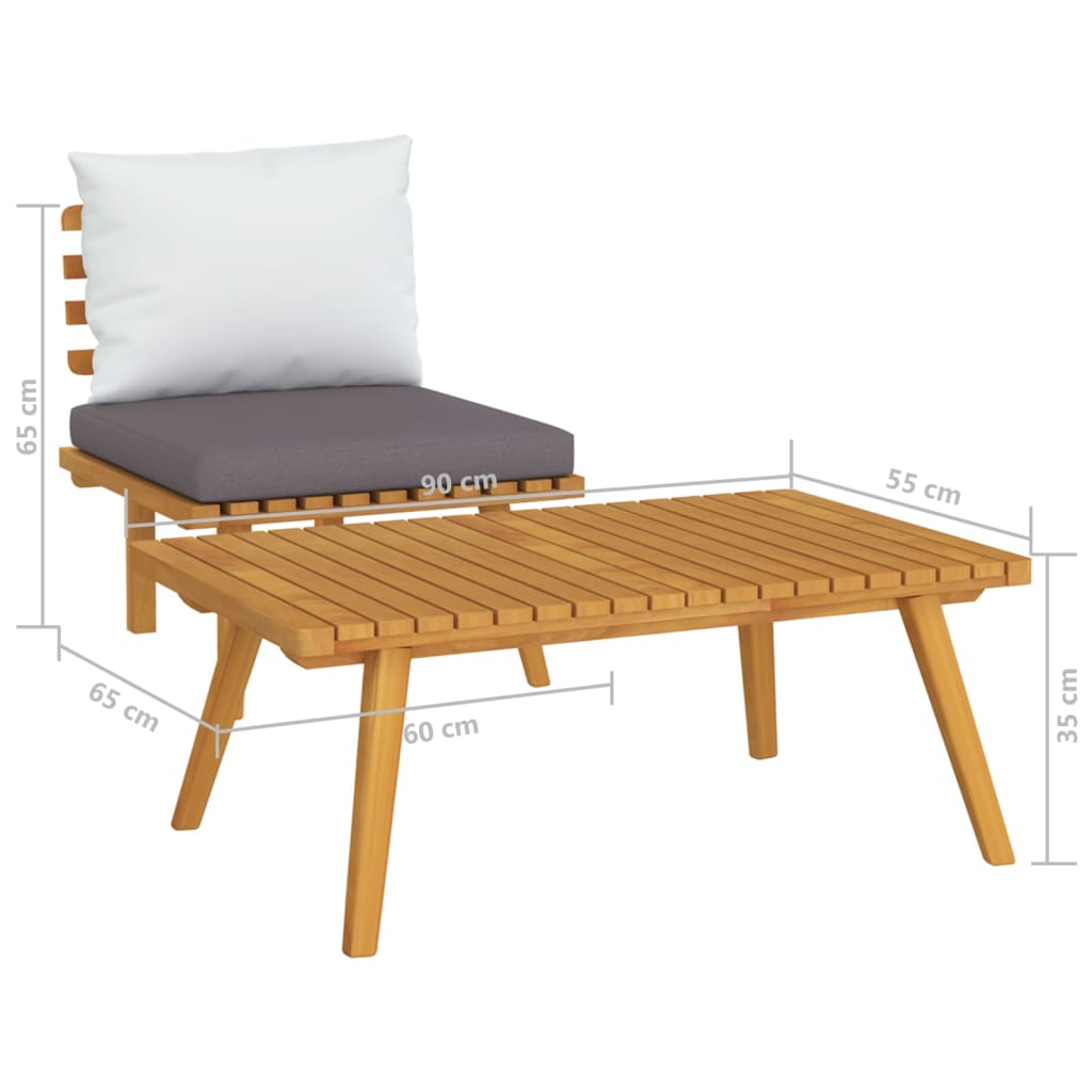 2-delige Loungeset met kussens massief acaciahout is nu te koop bij PeponiXL, paradijselijk wonen!