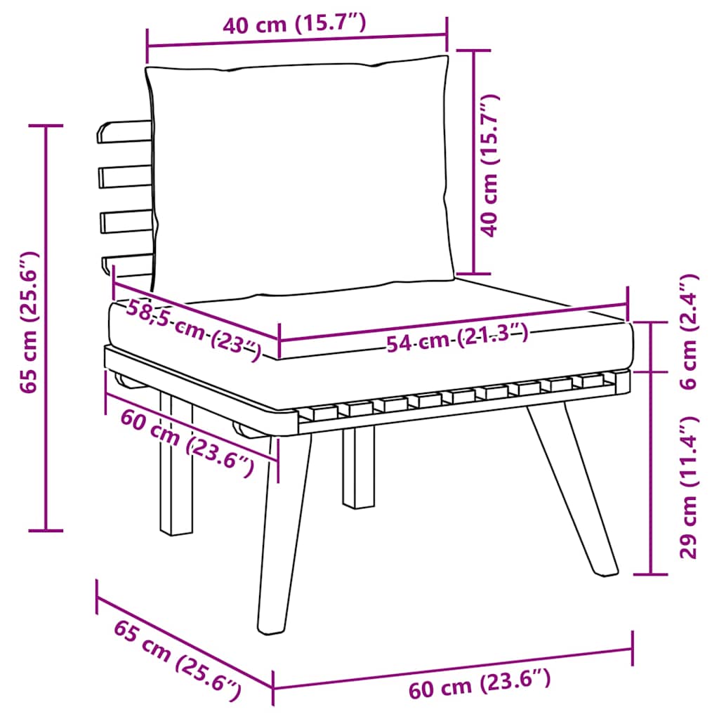 2-delige Loungeset met kussens massief acaciahout is nu te koop bij PeponiXL, paradijselijk wonen!