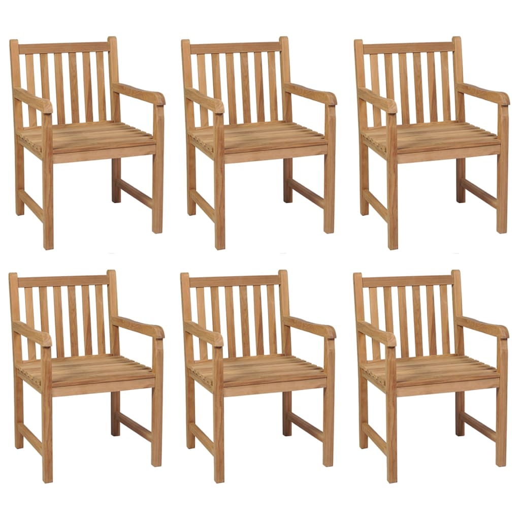 Tuinstoelen 6 st met beige kussens massief teakhout is nu te koop bij PeponiXL, paradijselijk wonen!