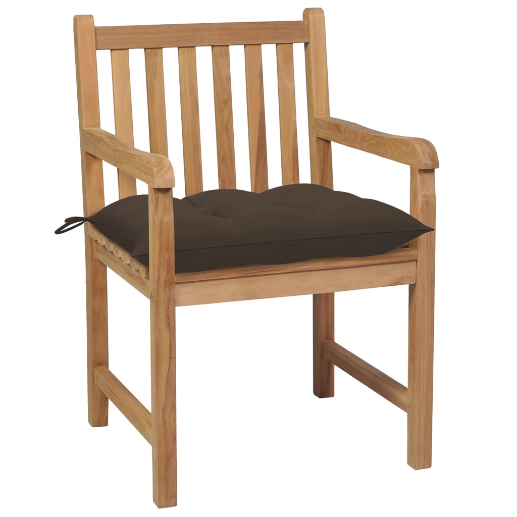 Tuinstoelen 6 st met taupe kussens massief teakhout is nu te koop bij PeponiXL, paradijselijk wonen!