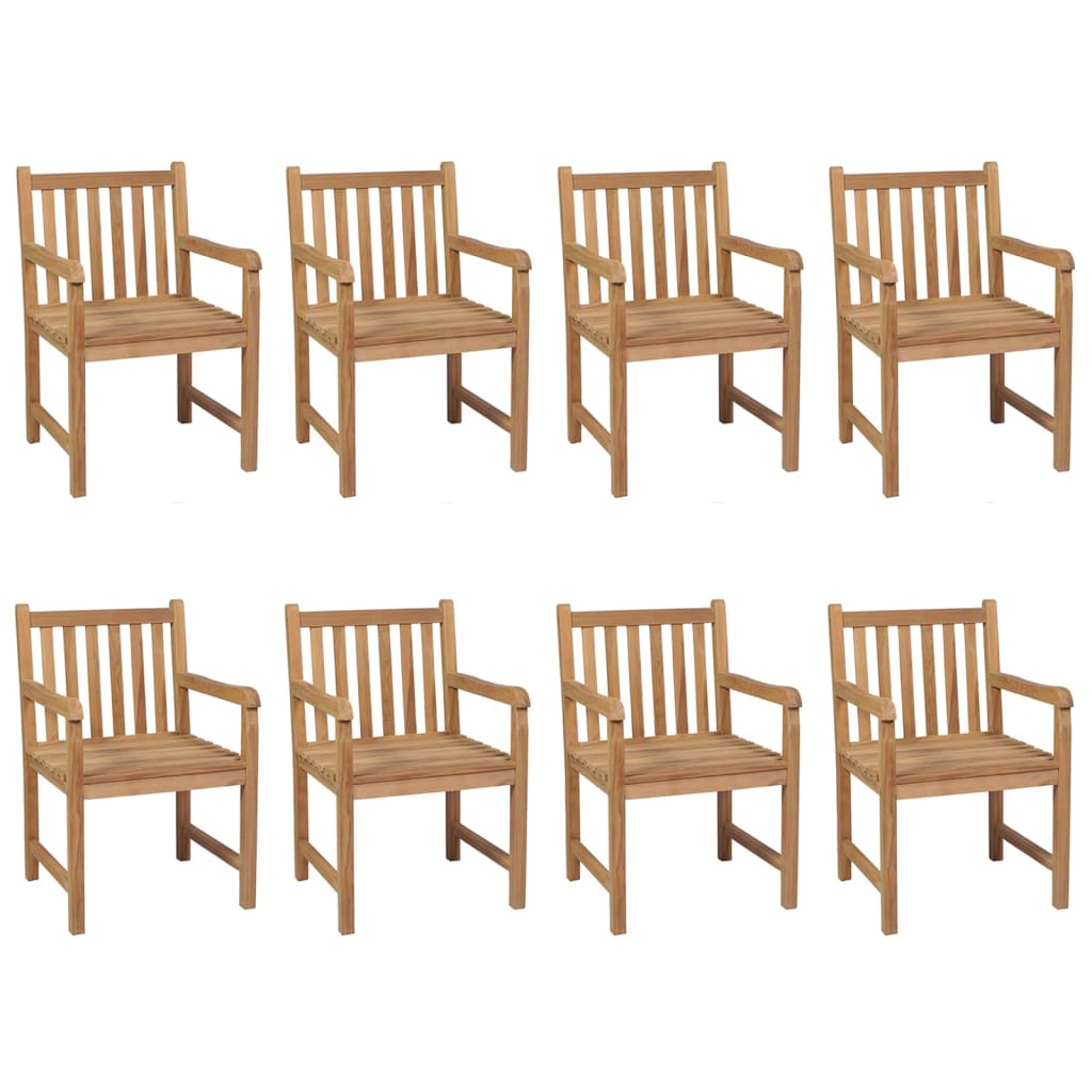 Tuinstoelen 8 st met lichtblauwe kussens massief teakhout is nu te koop bij PeponiXL, paradijselijk wonen!