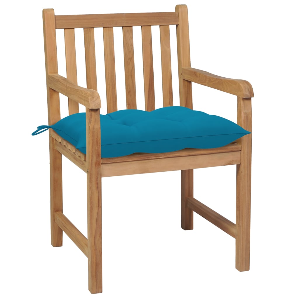Tuinstoelen 8 st met lichtblauwe kussens massief teakhout is nu te koop bij PeponiXL, paradijselijk wonen!