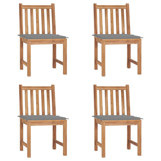 Tuinstoelen 4 st met kussens massief teakhout is nu te koop bij PeponiXL, paradijselijk wonen!