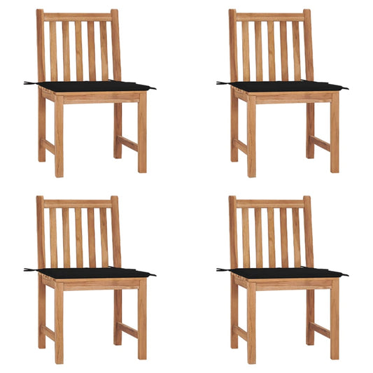 Tuinstoelen 4 st met kussens massief teakhout is nu te koop bij PeponiXL, paradijselijk wonen!