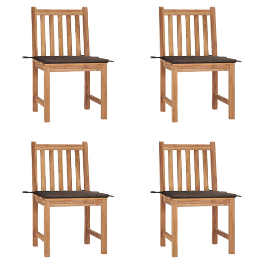 Tuinstoelen 4 st met kussens massief teakhout is nu te koop bij PeponiXL, paradijselijk wonen!