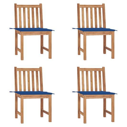 Tuinstoelen 4 st met kussens massief teakhout is nu te koop bij PeponiXL, paradijselijk wonen!