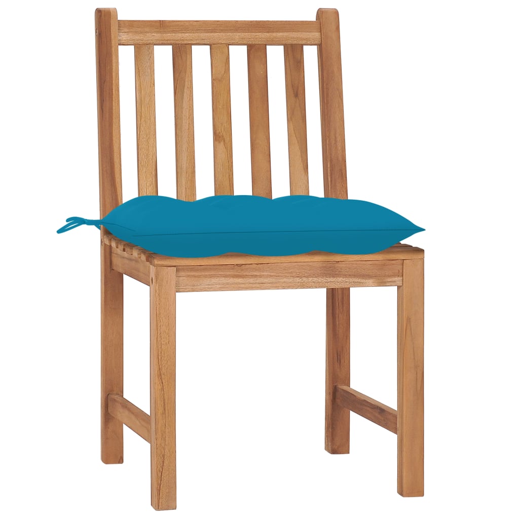 Tuinstoelen 4 st met kussens massief teakhout is nu te koop bij PeponiXL, paradijselijk wonen!