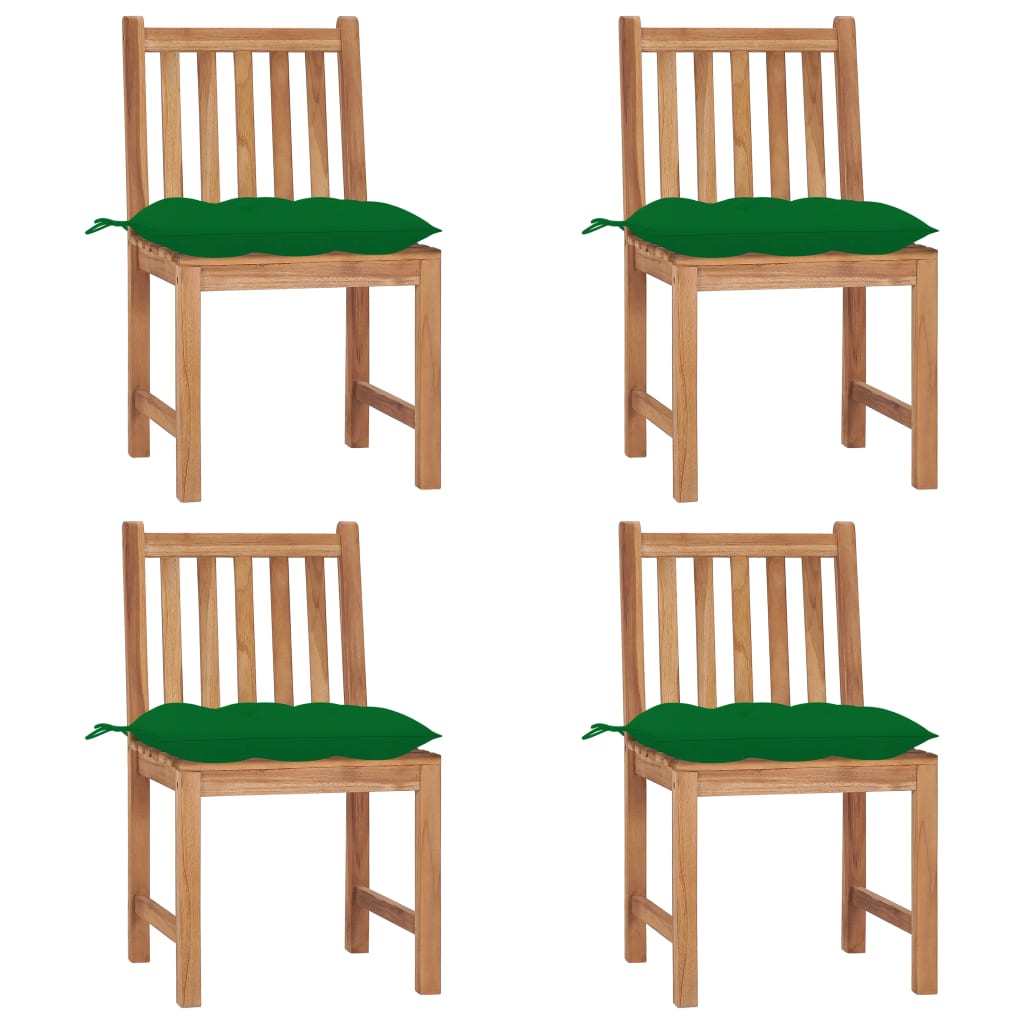 Tuinstoelen 4 st met kussens massief teakhout is nu te koop bij PeponiXL, paradijselijk wonen!