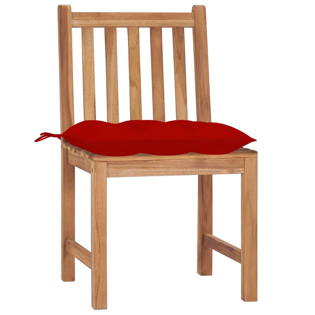Tuinstoelen 4 st met kussens massief teakhout is nu te koop bij PeponiXL, paradijselijk wonen!