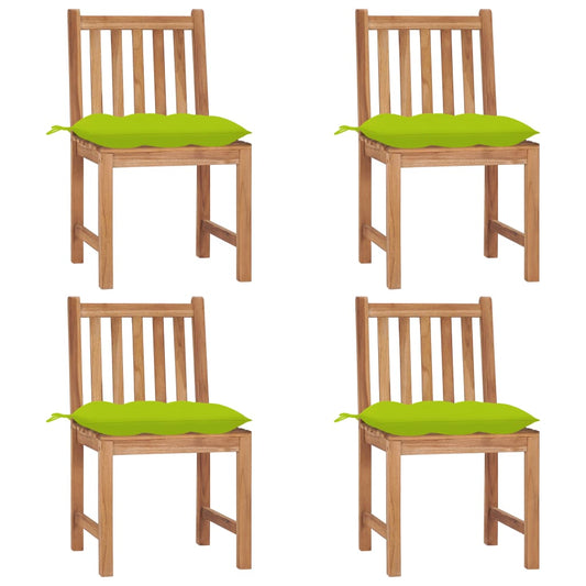 Tuinstoelen 4 st met kussens massief teakhout is nu te koop bij PeponiXL, paradijselijk wonen!