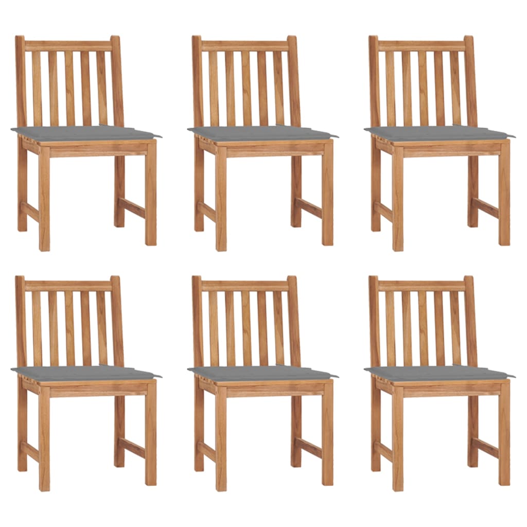 Tuinstoelen 6 st met kussens massief teakhout is nu te koop bij PeponiXL, paradijselijk wonen!