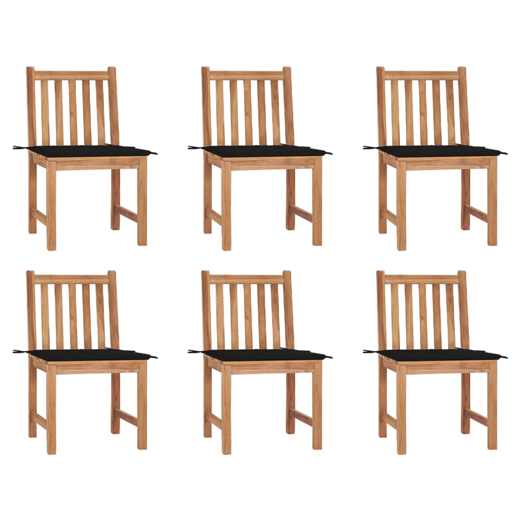 Tuinstoelen 6 st met kussens massief teakhout is nu te koop bij PeponiXL, paradijselijk wonen!