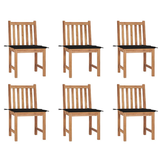 Tuinstoelen 6 st met kussens massief teakhout is nu te koop bij PeponiXL, paradijselijk wonen!