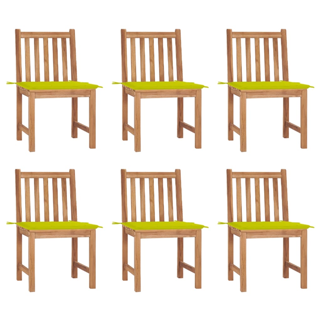 Tuinstoelen 6 st met kussens massief teakhout is nu te koop bij PeponiXL, paradijselijk wonen!