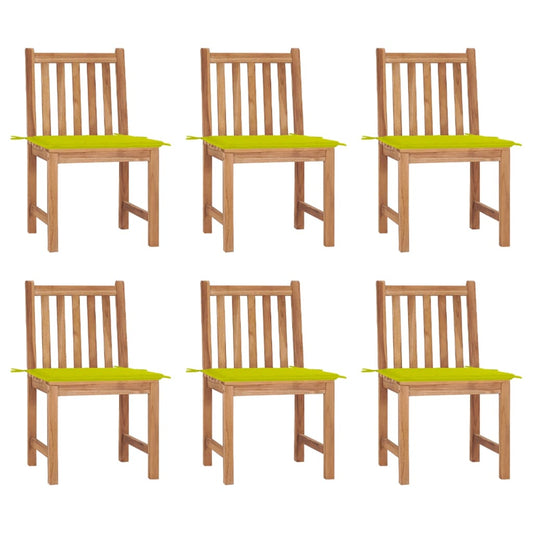 Tuinstoelen 6 st met kussens massief teakhout is nu te koop bij PeponiXL, paradijselijk wonen!
