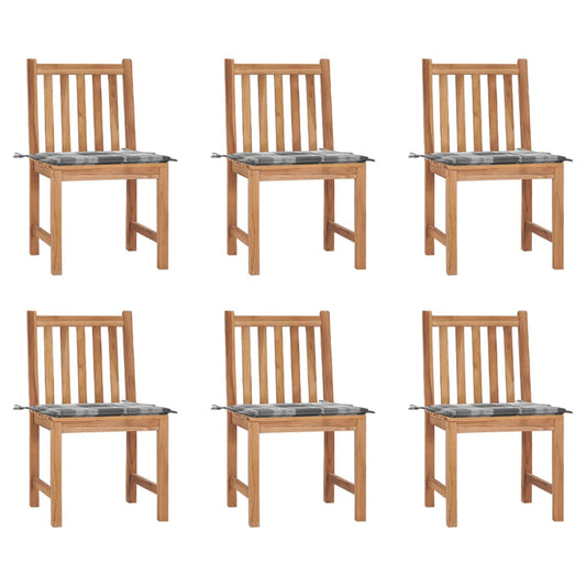 Tuinstoelen 6 st met kussens massief teakhout is nu te koop bij PeponiXL, paradijselijk wonen!