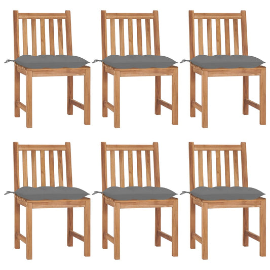 Tuinstoelen 6 st met kussens massief teakhout is nu te koop bij PeponiXL, paradijselijk wonen!