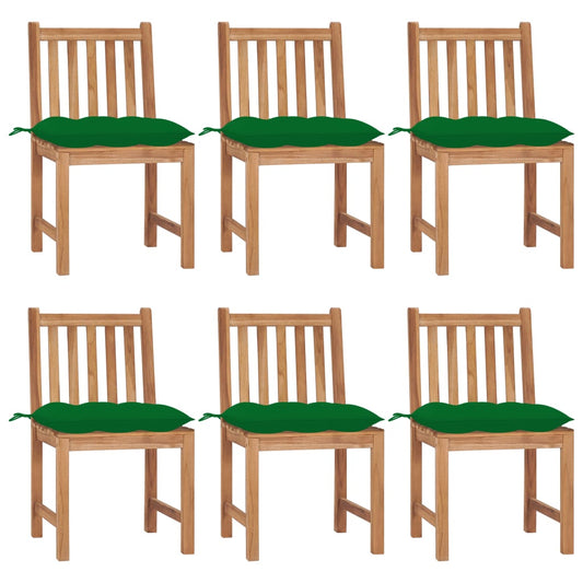 Tuinstoelen 6 st met kussens massief teakhout is nu te koop bij PeponiXL, paradijselijk wonen!