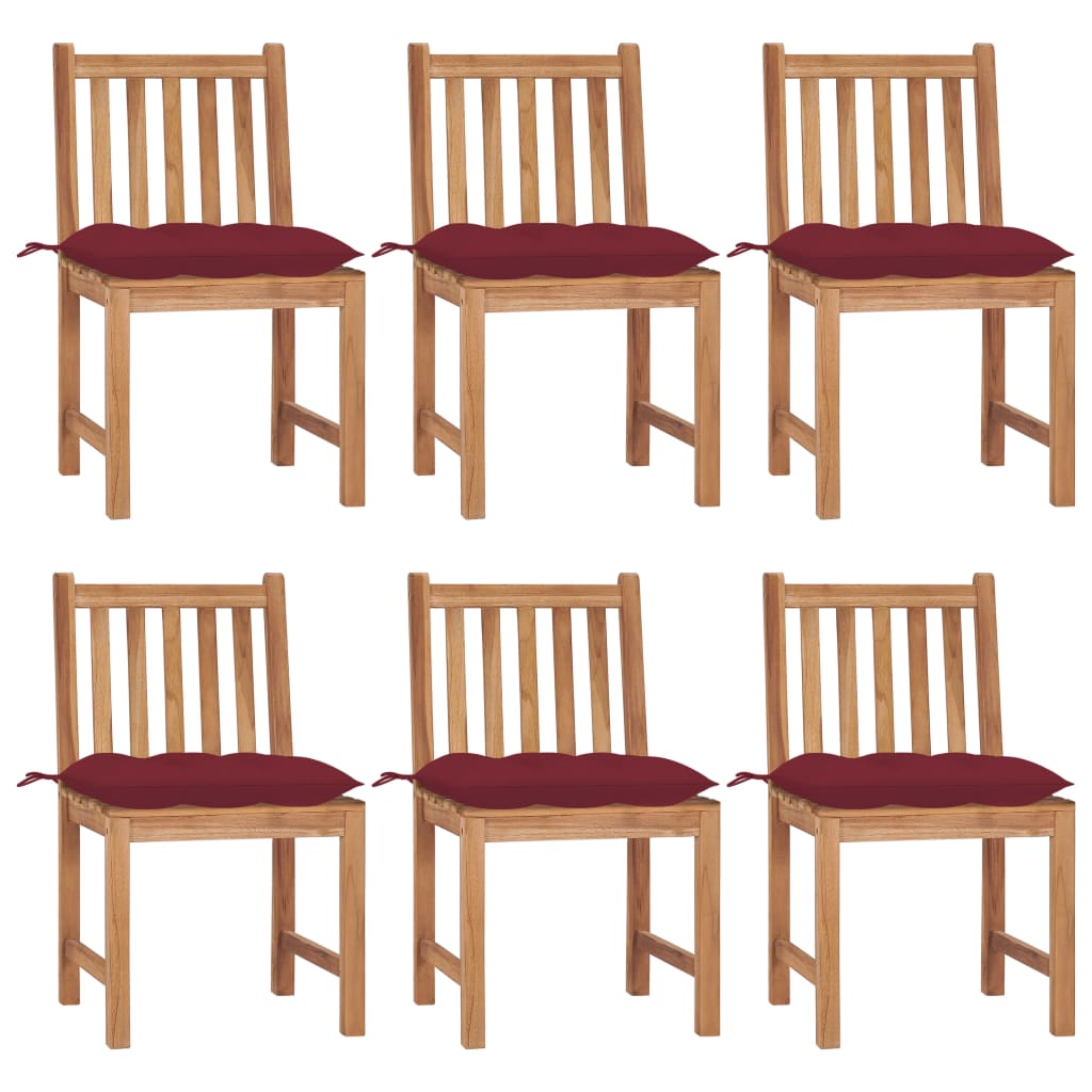 Tuinstoelen 6 st met kussens massief teakhout is nu te koop bij PeponiXL, paradijselijk wonen!