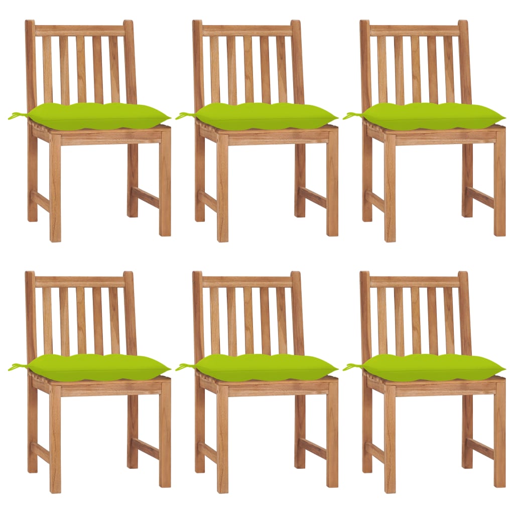 Tuinstoelen 6 st met kussens massief teakhout is nu te koop bij PeponiXL, paradijselijk wonen!