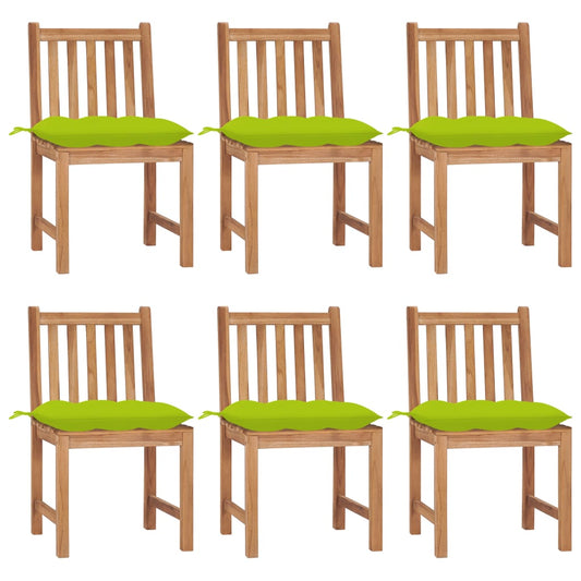 Tuinstoelen 6 st met kussens massief teakhout is nu te koop bij PeponiXL, paradijselijk wonen!