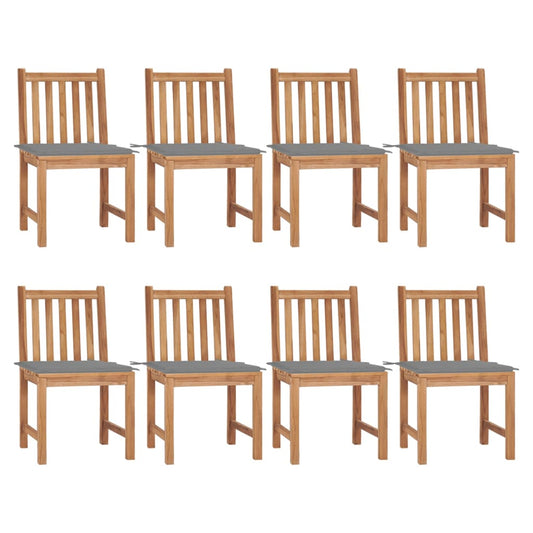 Tuinstoelen 8 st met kussens massief teakhout is nu te koop bij PeponiXL, paradijselijk wonen!