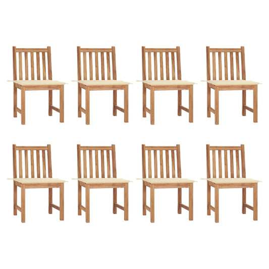 Tuinstoelen 8 st met kussens massief teakhout is nu te koop bij PeponiXL, paradijselijk wonen!