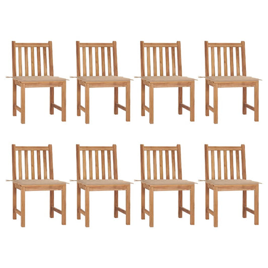 Tuinstoelen 8 st met kussens massief teakhout is nu te koop bij PeponiXL, paradijselijk wonen!