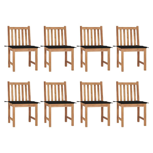 Tuinstoelen 8 st met kussens massief teakhout is nu te koop bij PeponiXL, paradijselijk wonen!