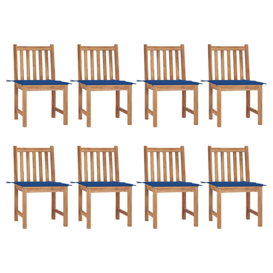 Tuinstoelen 8 st met kussens massief teakhout is nu te koop bij PeponiXL, paradijselijk wonen!