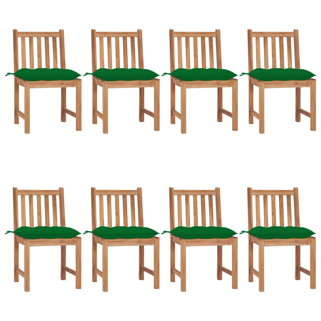 Tuinstoelen 8 st met kussens massief teakhout is nu te koop bij PeponiXL, paradijselijk wonen!