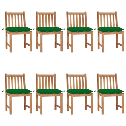 Tuinstoelen 8 st met kussens massief teakhout is nu te koop bij PeponiXL, paradijselijk wonen!
