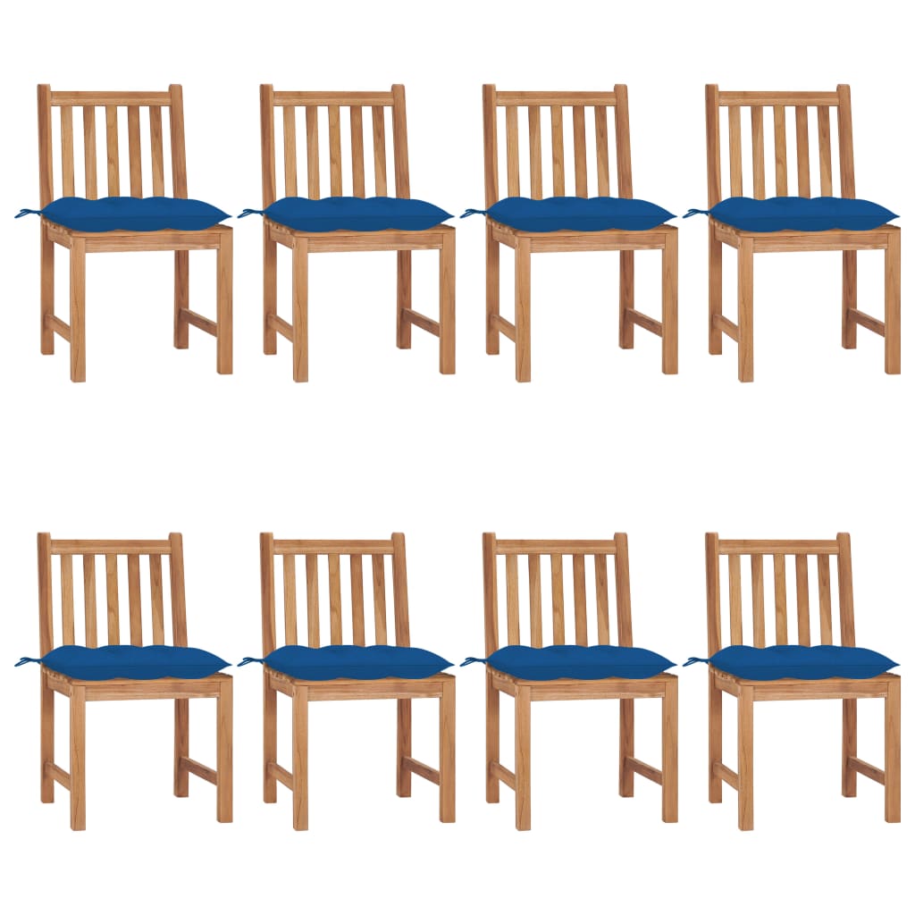 Tuinstoelen 8 st met kussens massief teakhout is nu te koop bij PeponiXL, paradijselijk wonen!
