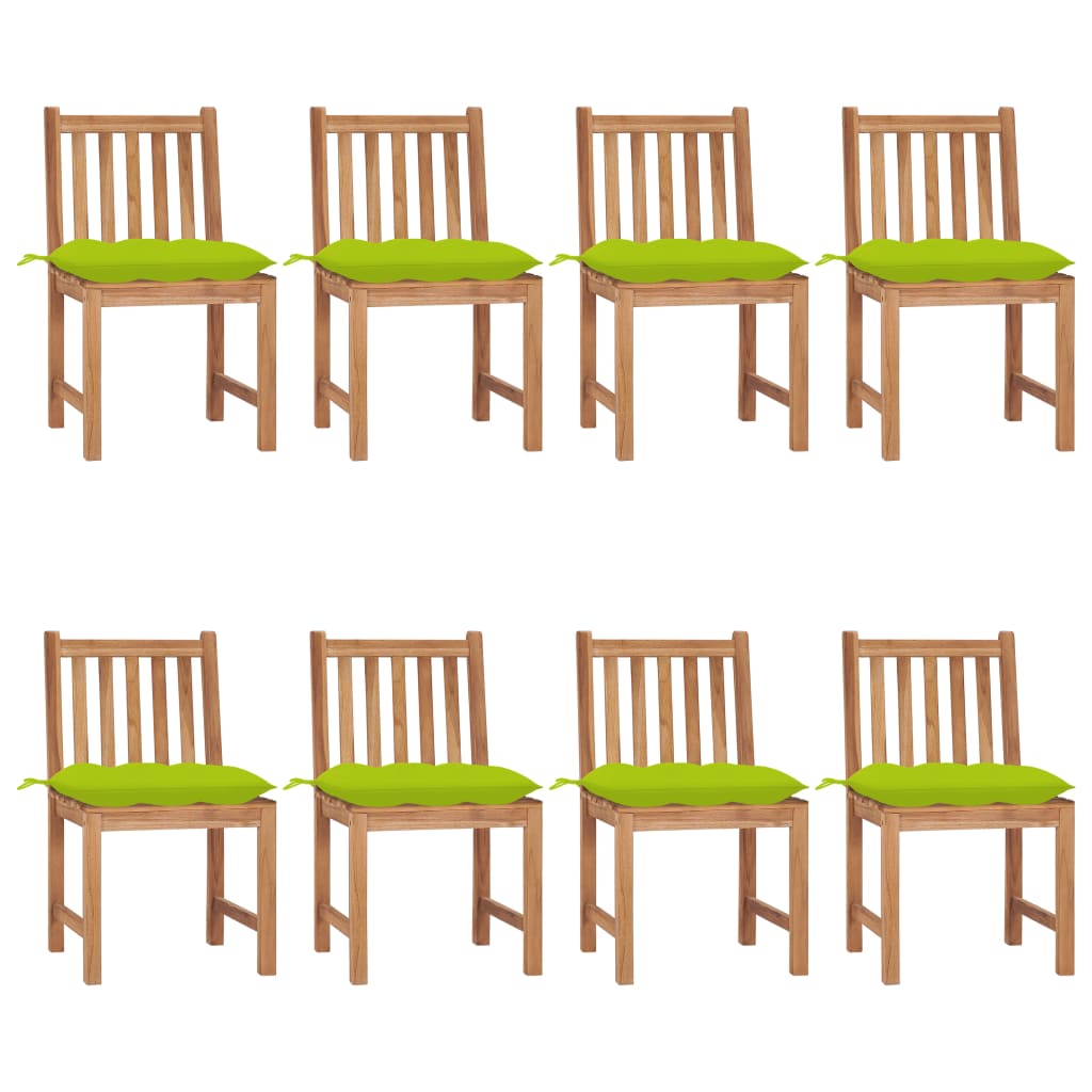 Tuinstoelen 8 st met kussens massief teakhout is nu te koop bij PeponiXL, paradijselijk wonen!