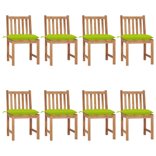 Tuinstoelen 8 st met kussens massief teakhout is nu te koop bij PeponiXL, paradijselijk wonen!