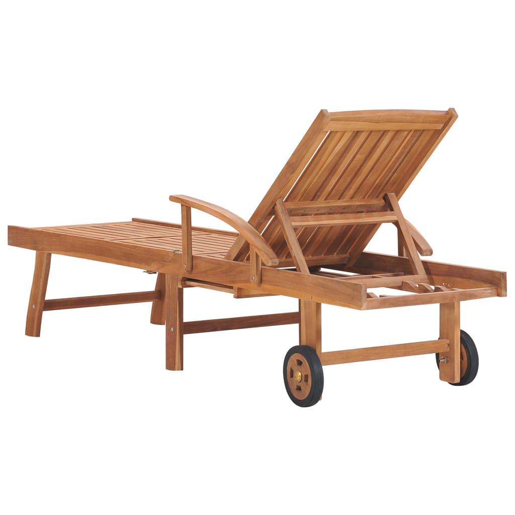 Ligbedden 2 st met antracietkleurige kussens massief teakhout is nu te koop bij PeponiXL, paradijselijk wonen!
